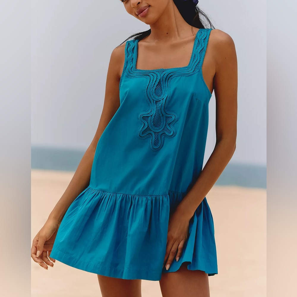 NWT Celadine Braided Drop Waist Mini Dress XL Blue